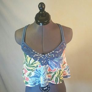 Studded Hollister Tropical Crop Top