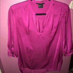 Armani Exchange Magenta 3/4 sleeve blouse