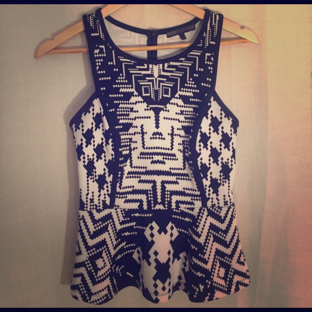 Black & White Forenza Peplum Shirt