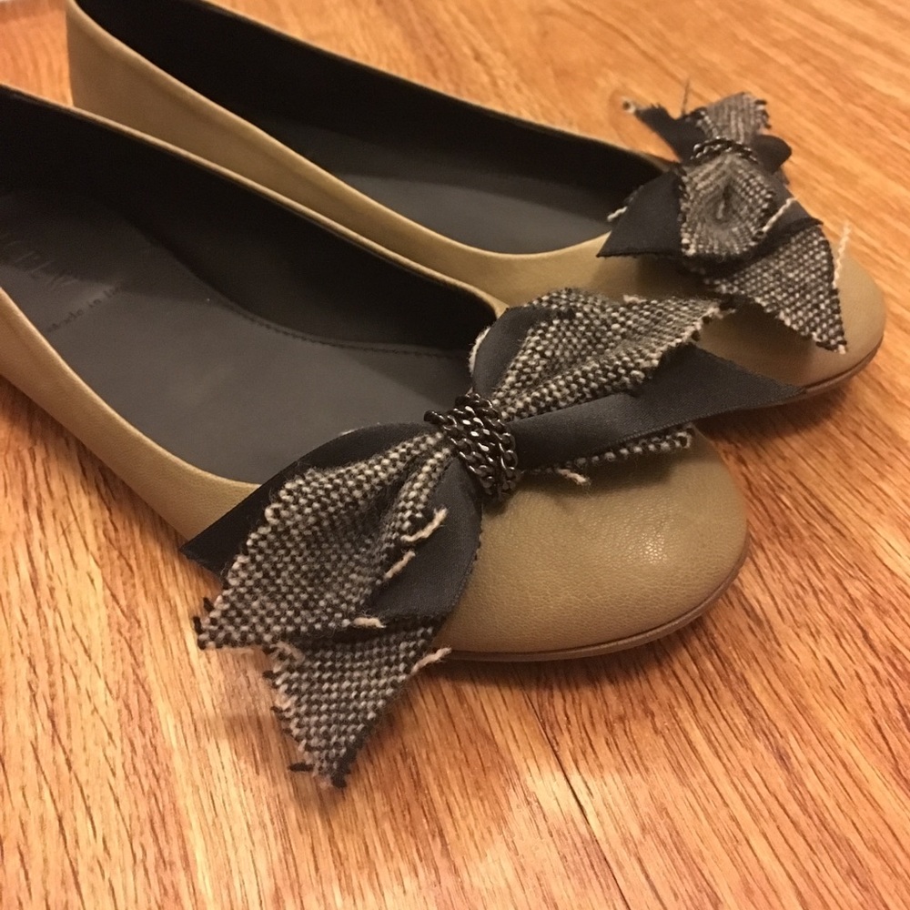 J. Crew Italian Leather Flats with Bow