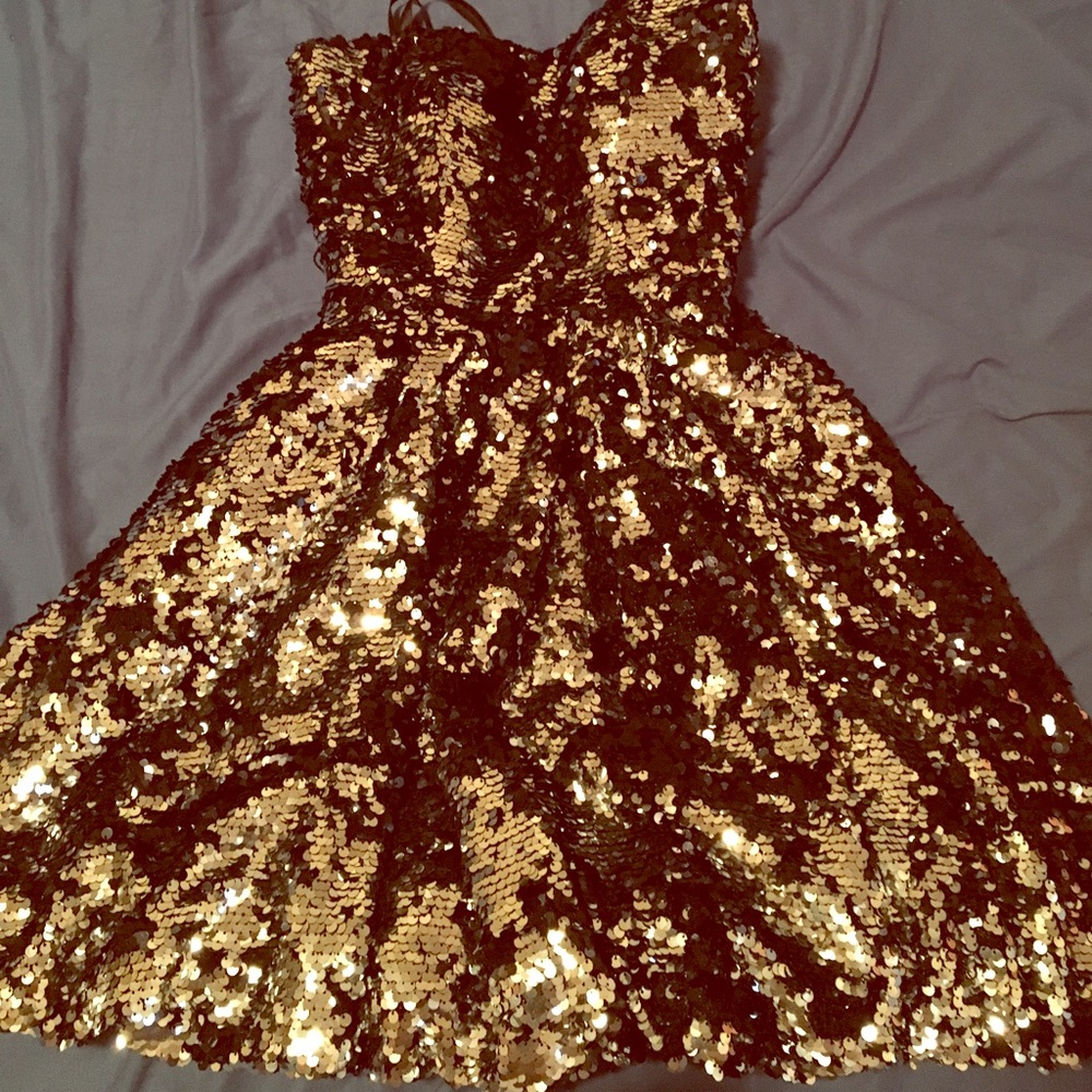 Black and silver sequin dress