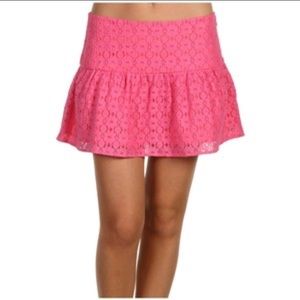 Lilly Pulitzer pink earna skirt with lace size 4