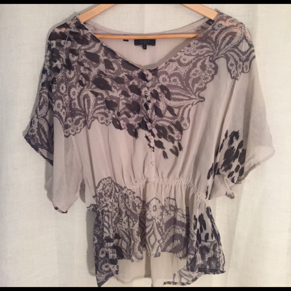 Guess Black & Gray Blouse