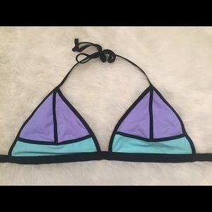 Color block bathing suit top.
