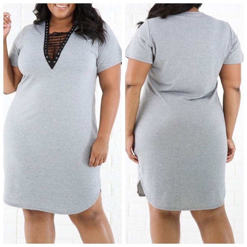 Front V Tee Dress