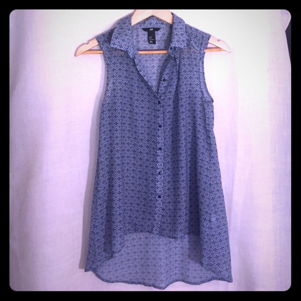 Short Sleeved Patterned Blouse