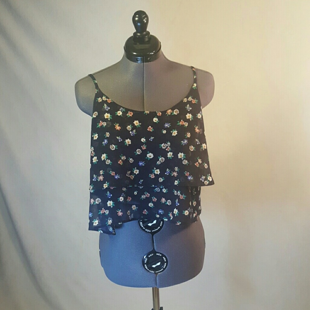 Papaya Floral Sheer Crop Top