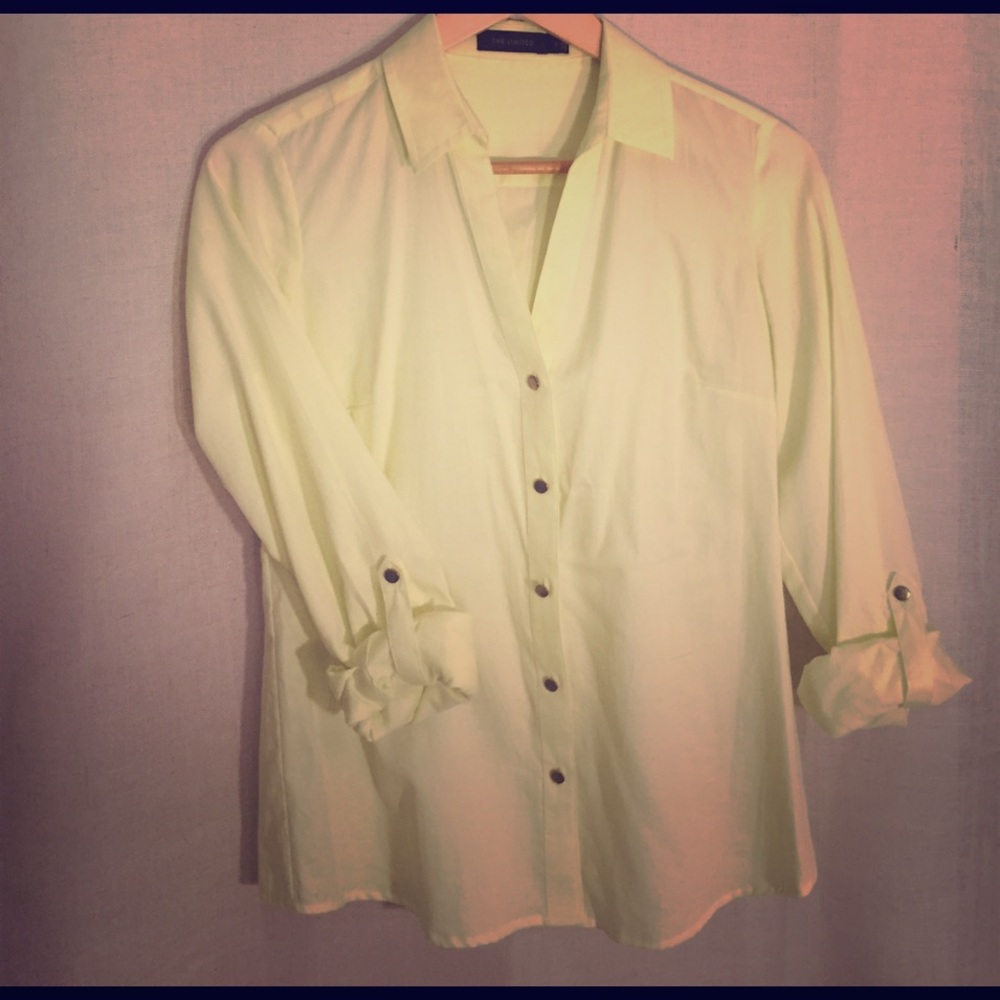 Light Green Blouse with Gold Buttons