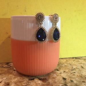 Sapphire-like tear drop earrings