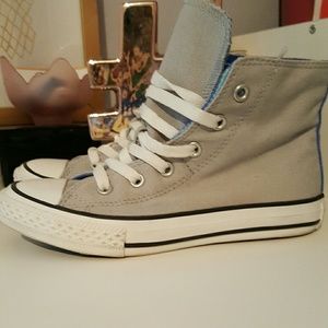 Multi colored, multifaceted Chuck Taylors size 1Y