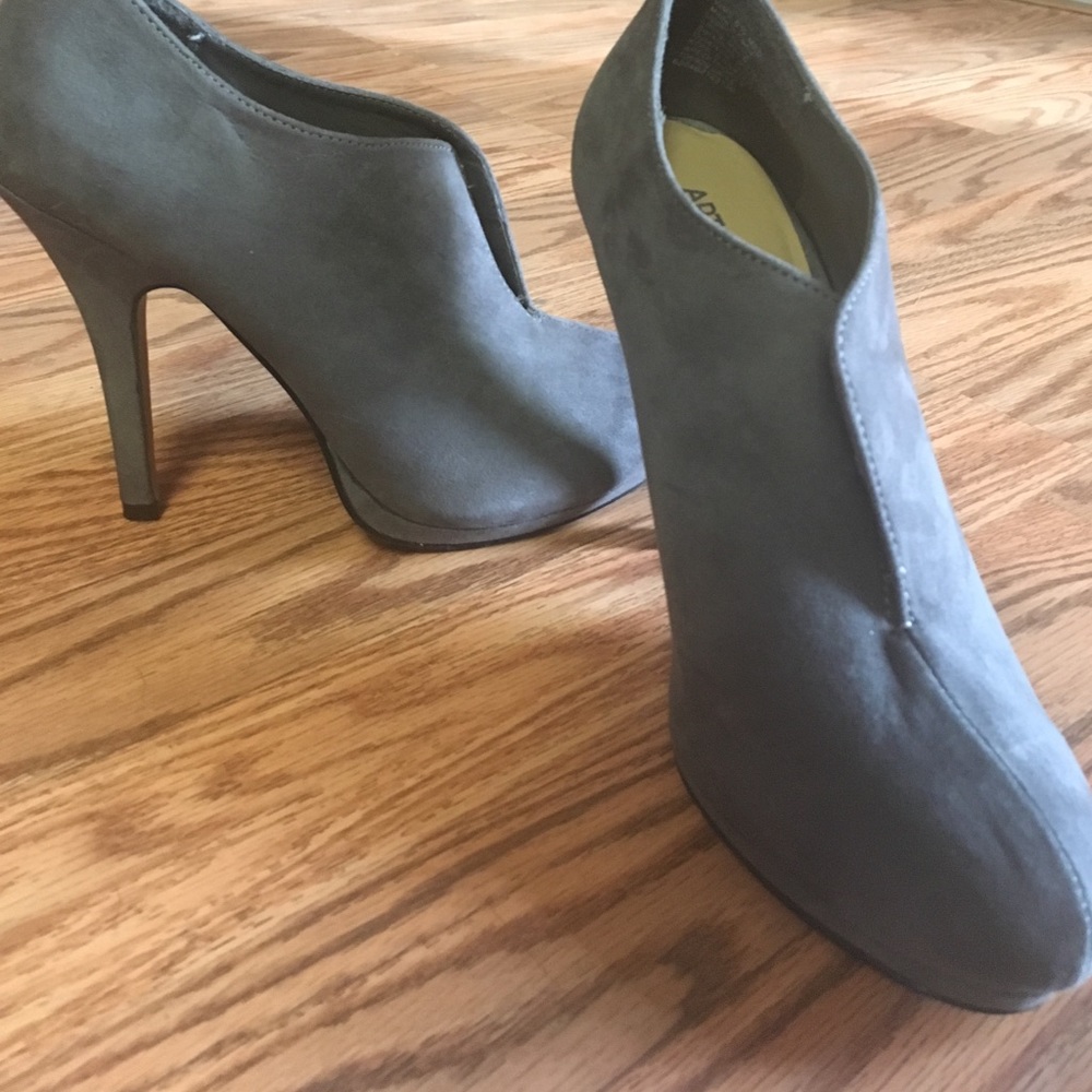 Gray ankle boots