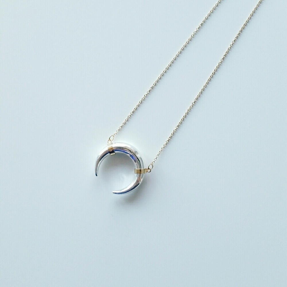 Horn / Crescent Pendant Necklace - Picture 7 of 7