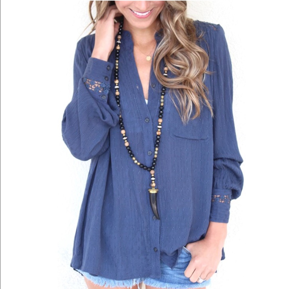 🎉HP🎉 Free People Button Down" - Picture 2 of 8