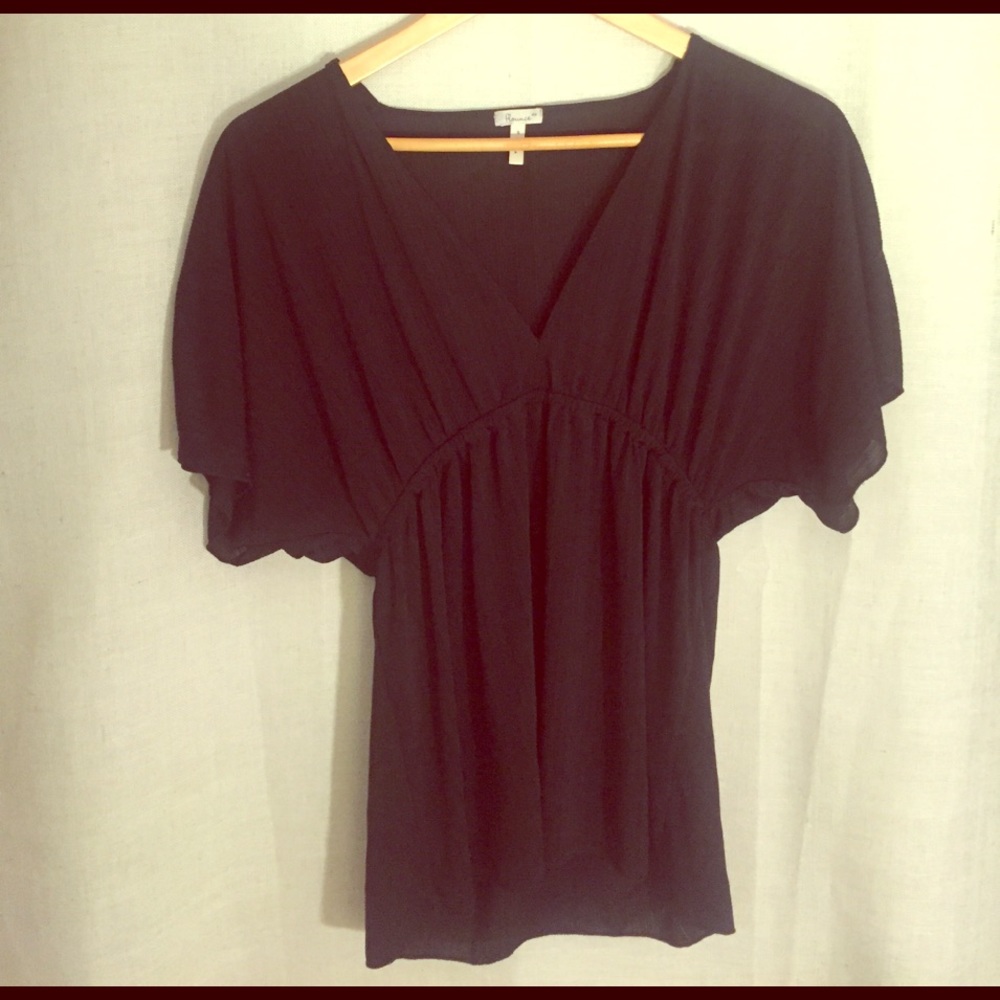 Black V-Neck Blouse