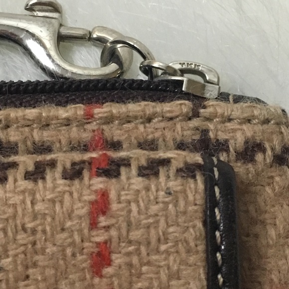 Coach Tweed Plaid Wristlet
