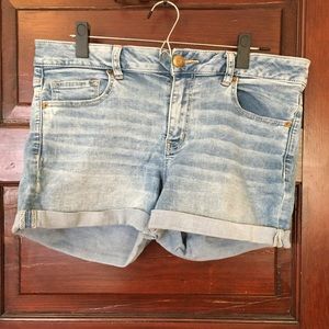 EUC cuffed light wash jean shorts