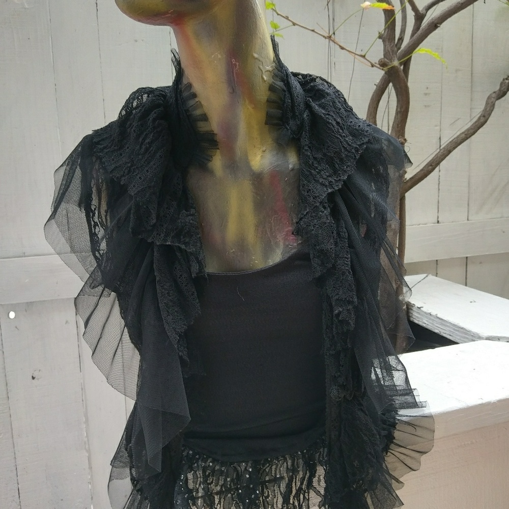 Mesh Vest sexy lacy small with bonus scoop tank