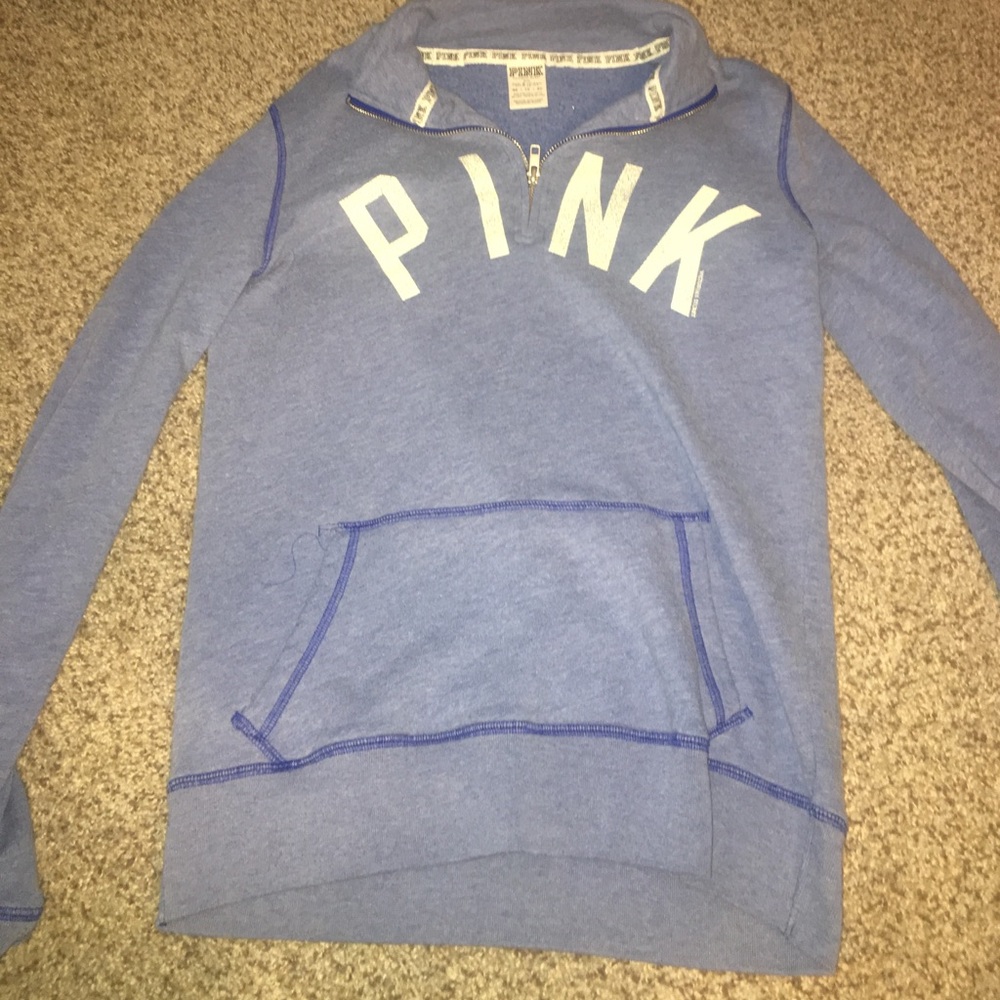 PINK jayhawks zip up sweatshirt