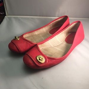 Red leather Coach Flats size 8 - used