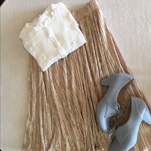 Sparkly gold midi skirt