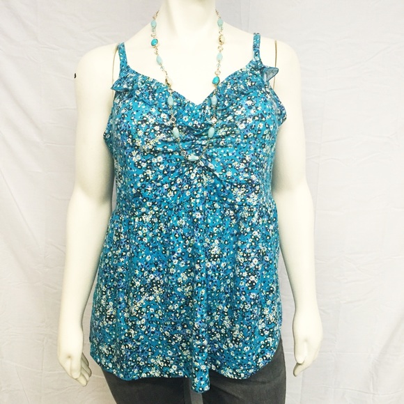 torrid Tops - {0X} Torrid Floral Ruffle Top