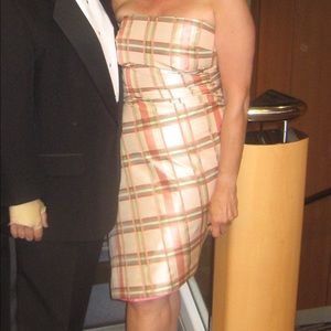 Kay Unger strapless dress with asymmetrical hem