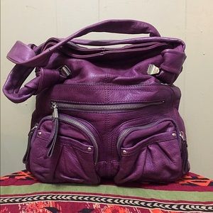 B. Makowsky Purple Leather Hobo