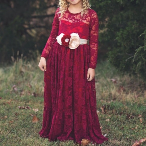 Other - Rustic Girls lace dress in Burgundy