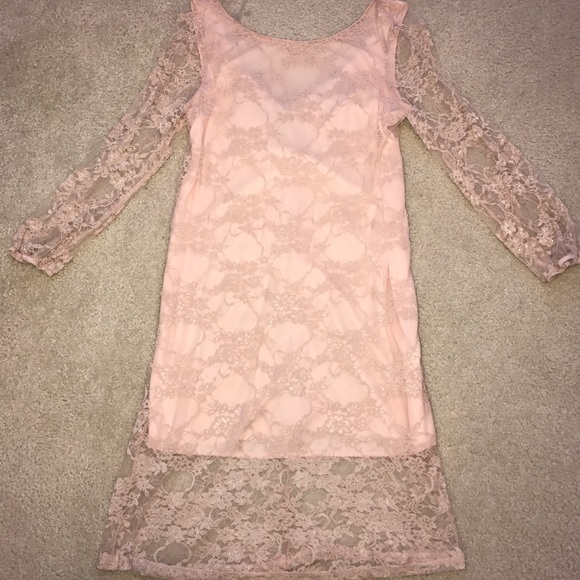 Lace Blush long sleeve dress - Picture 1 of 3