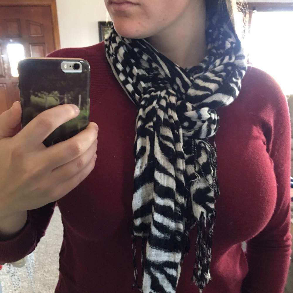 Zebra striped scarf