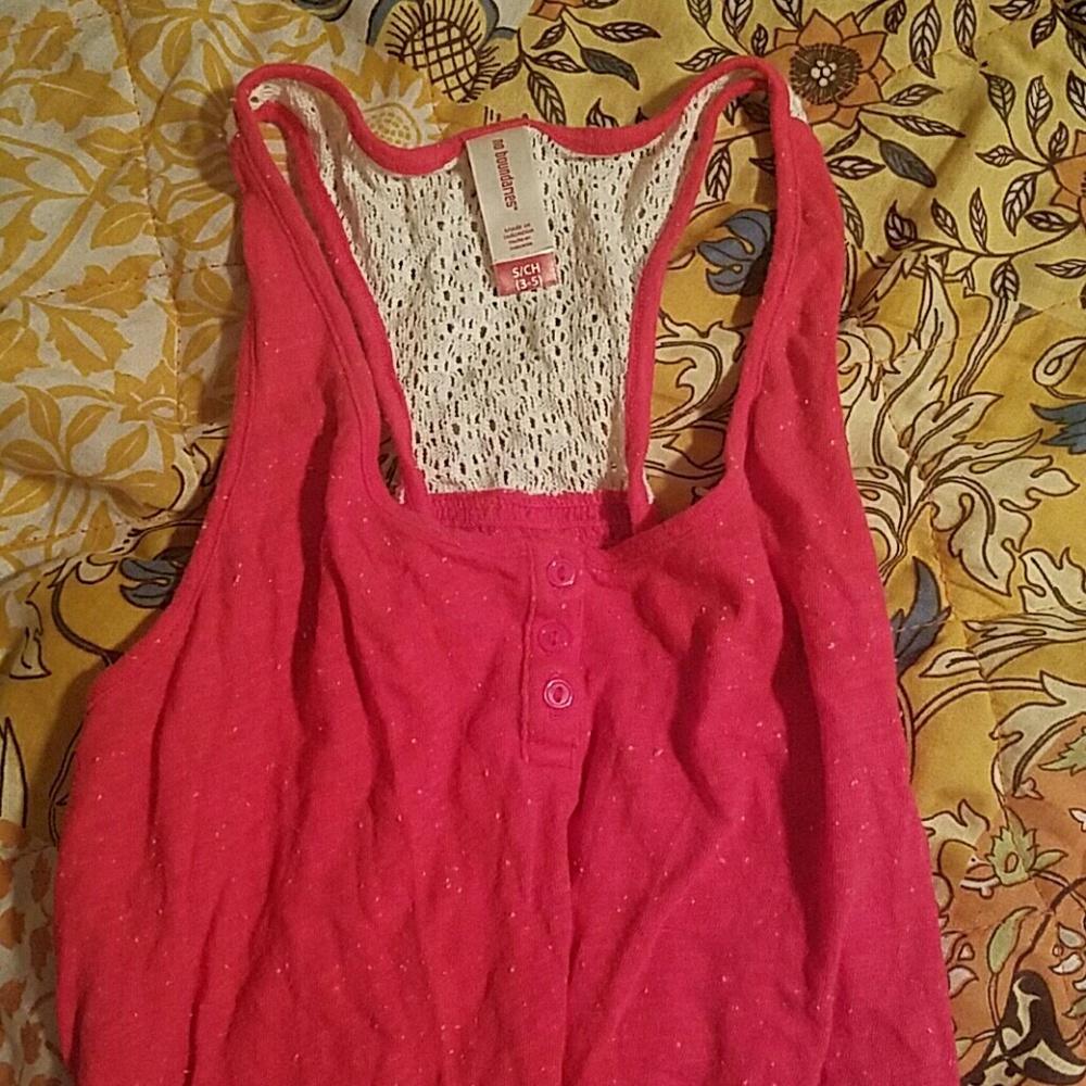 Coral tank with lace back