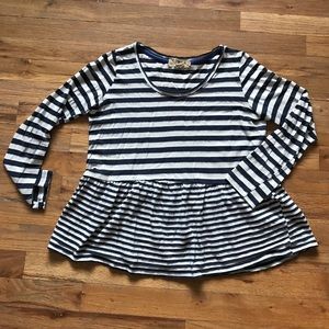 Anthropologie striped peplum t-shirt