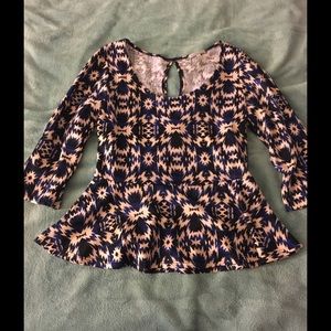 Peplum 3/4 sleeve shirt