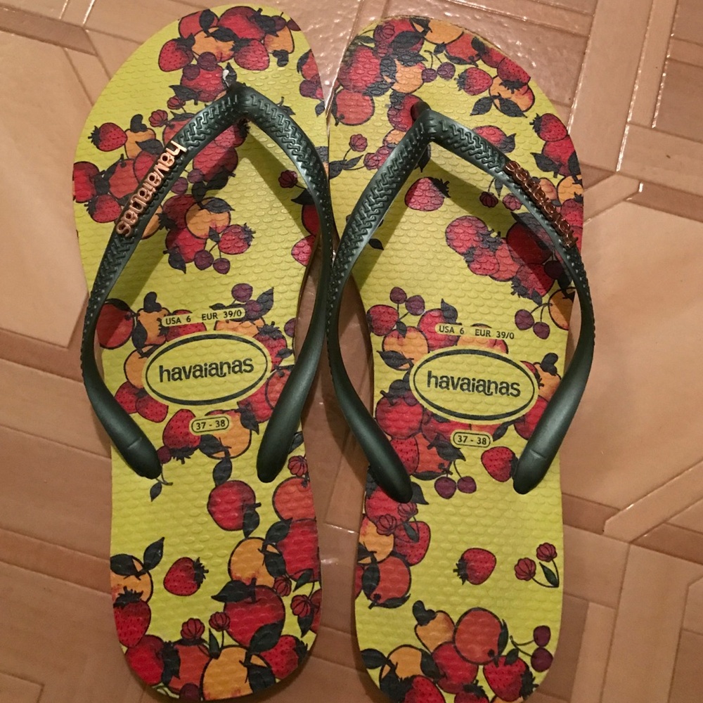 Peach design havaianas