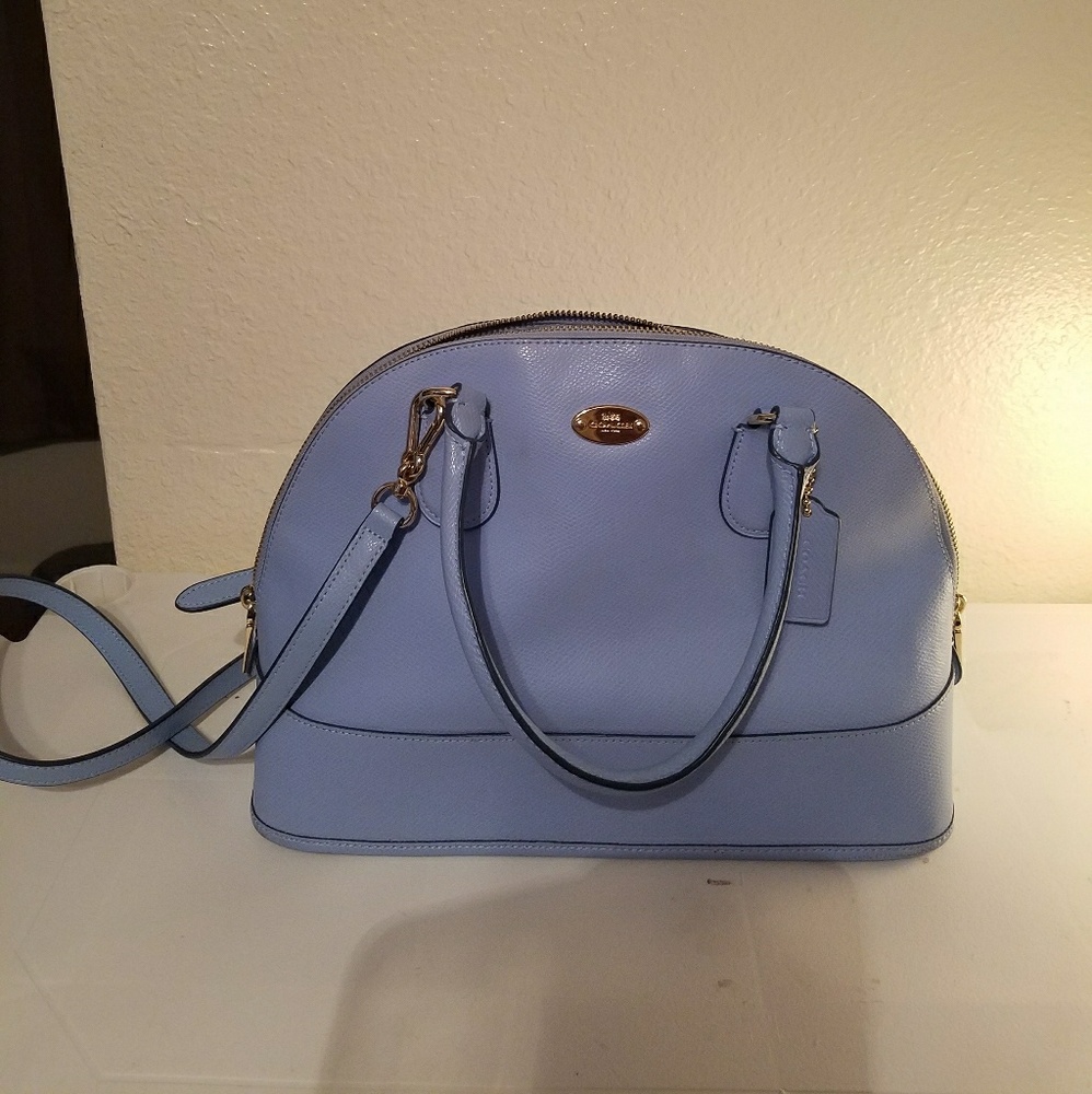 powder blue authentic coach purse