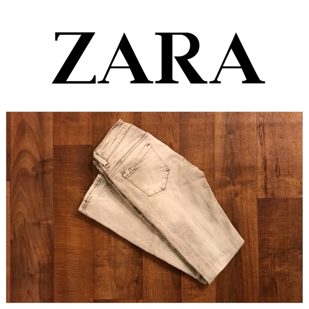 Zara TRF distressed grey jeans