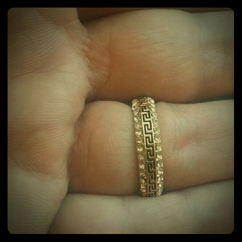 SALE!!! 18k Gold Plated Greek Style Crystal Ring