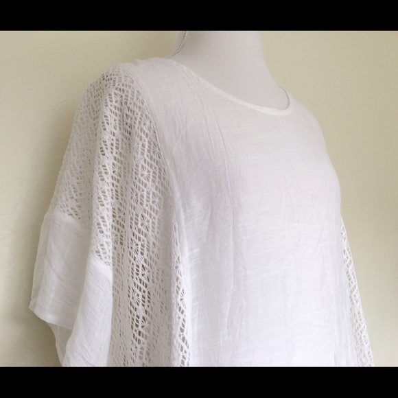 Monoreno Other - MONORENO Crochet White Cover Up or Floaty Blouse❤