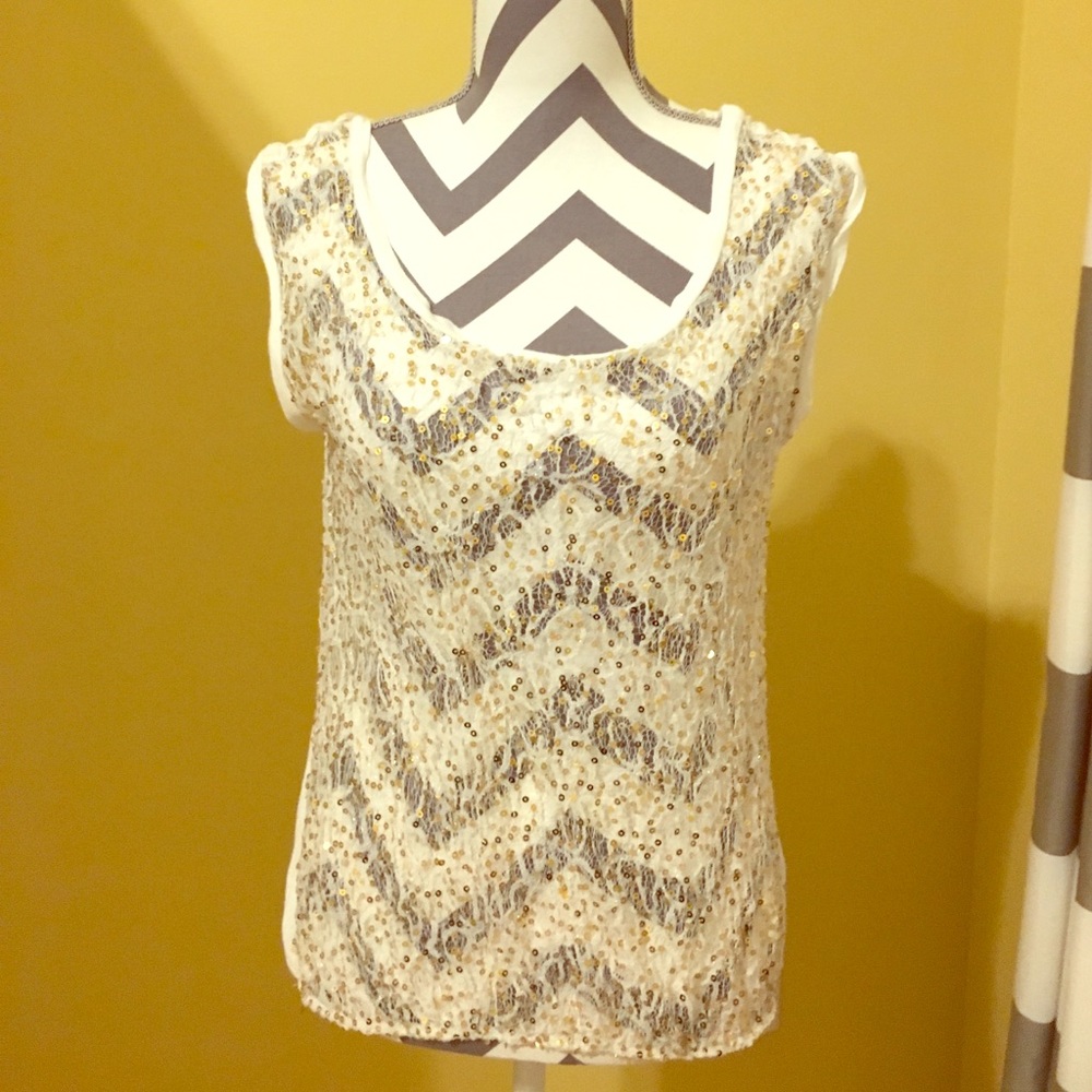 Sheer with front gold sequined top-FINAL PRICE!!