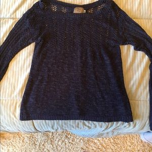 Blue sweater with open back