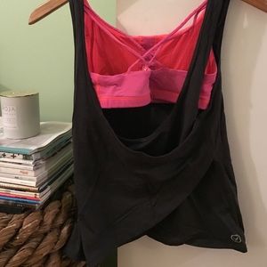 Open back workout top