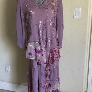Lavender soft and flowing 2 piece maxi dress