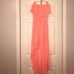 Bright Coral High low Dress