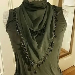SOLD - Blacked Beaded Scarf