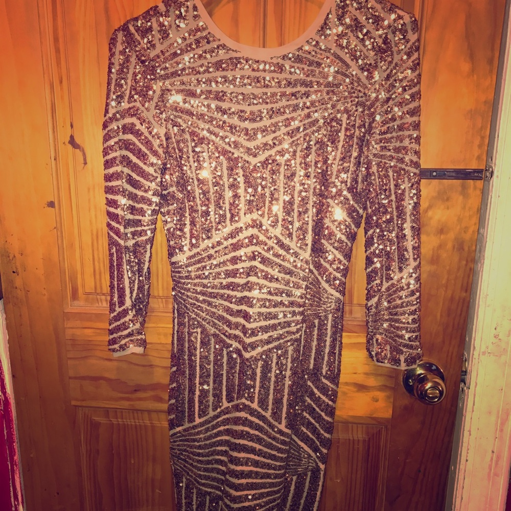 Nude sequence dress