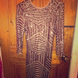 Nude sequence dress