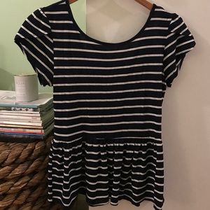 Striped peplum top