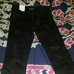 Black Distressed Skinny Jeans