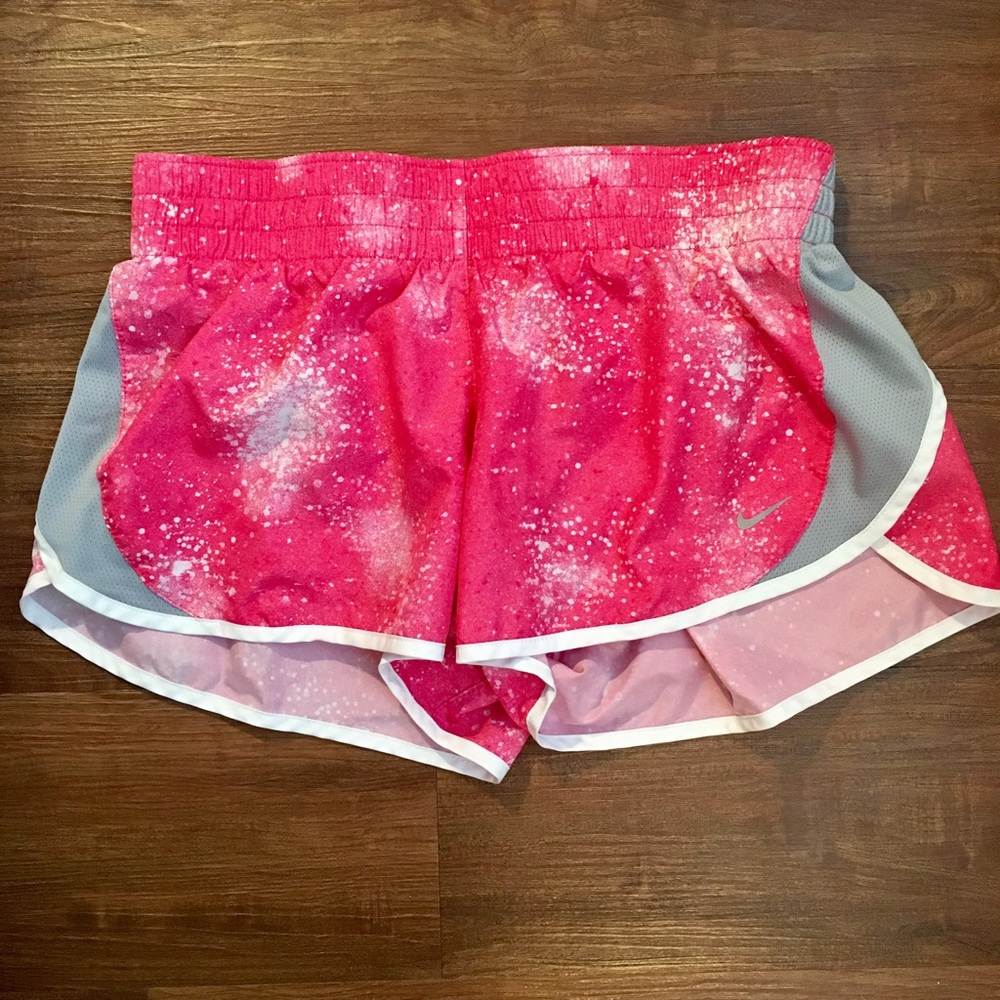 Pink & White Nike Women's Dri-Fit Running Shorts
