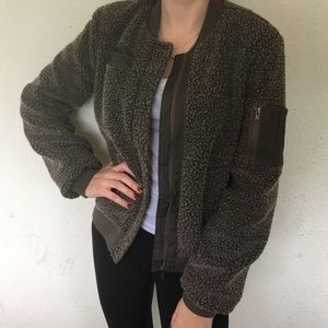 Fuzzy Bomber Jacket